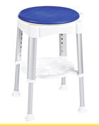 Scaun de dus reglabil Maximex, Shower, 35x59 cm, aluminiu, alb/albastru