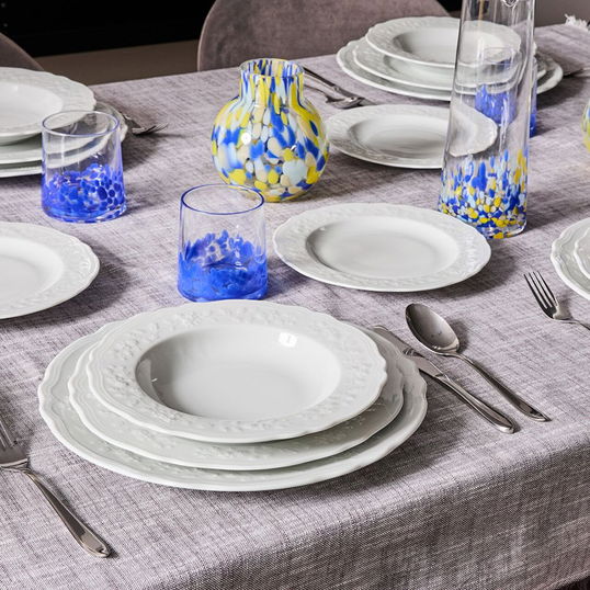 Serviciu de masa 18 piese Fleur Bianco, Andrea Fontebasso, portelan, alb