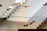 Cos de gunoi cu pedala Design, Wenko, 23.5x41x55 cm, otel/polipropilena, crem/negru
