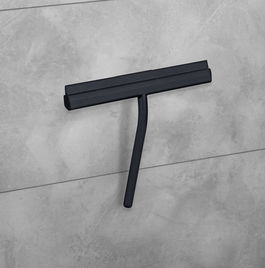Racleta pentru baie Agana, Wenko, 25x4x22 cm, inox/silicon, negru