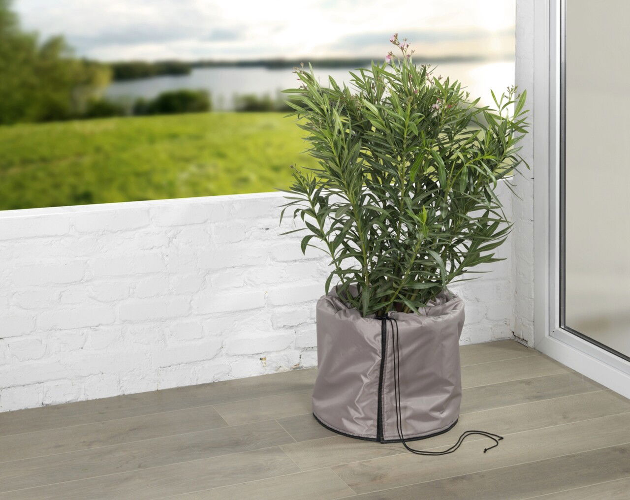 Geanta termica pentru ghivece Thermo, Maximex, 45x55 cm, poliester, bej/negru