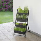 Suport pentru flori Vertical, Maximex, 56.5x62x108 cm, metal/polipropilena, negru