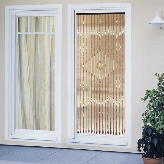 Perdea decorativa pentru usa Rhombus, Maximex, 90x200 cm, lemn/bambus, multicolor