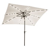 Outsunny Parasol de gradina parasol drept 3 x 2 m luminos rectangular inclinabil parasol LED solar otel poliester crem | Aosom Romania