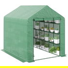Outsunny Solar de grădină cu rafturi, husă PE rezistentă UV, ușă rulantă cu fermoar, cadru oțel, 190x120x190 cm, verde | Aosom Romania