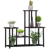 Outsunny Suport pentru plante cu 4 niveluri pentru interior și exterior , ideal pentru grădină, terasă, balcon, negru | Aosom Romania