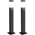 Outsunny Set de 2 lampi de exterior, stalpi luminoase LED, Etanche IP65, Lumina pentru alei si drumuri, negru | Aosom Romania