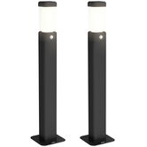 Outsunny Set de 2 lampi de exterior, stalpi luminoase LED, Etanche IP65, Lumina pentru alei si drumuri, negru | Aosom Romania