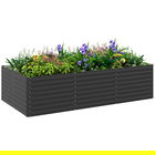 Outsunny Jardinieră ridicată galvanizată rectagulară pentru exterior, fund deschis, 240 x 120 x 60cm, Gri | Aosom Romania