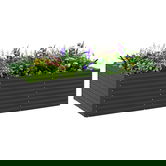 Outsunny Jardinieră ridicată galvanizată rectagulară pentru exterior, fund deschis, 240 x 120 x 60cm, Gri | Aosom Romania