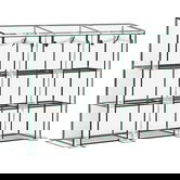 Outsunny Seră de grădină cu rafturi la 3 niveluri, seră de balcon cu 3 uși rulante cu fermoar, 215 x 46 x 151 cm, verde | Aosom Romania