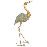 Outsunny Sculptură de egretă în metal pentru grădină exterioară 90 cm, multicolor | Aosom Romania