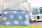 Patura bebelusi, Star - Light Blue, Dolce Bonita Home, 75% BUMBAC/15% ACRIL/10% POLIESTER