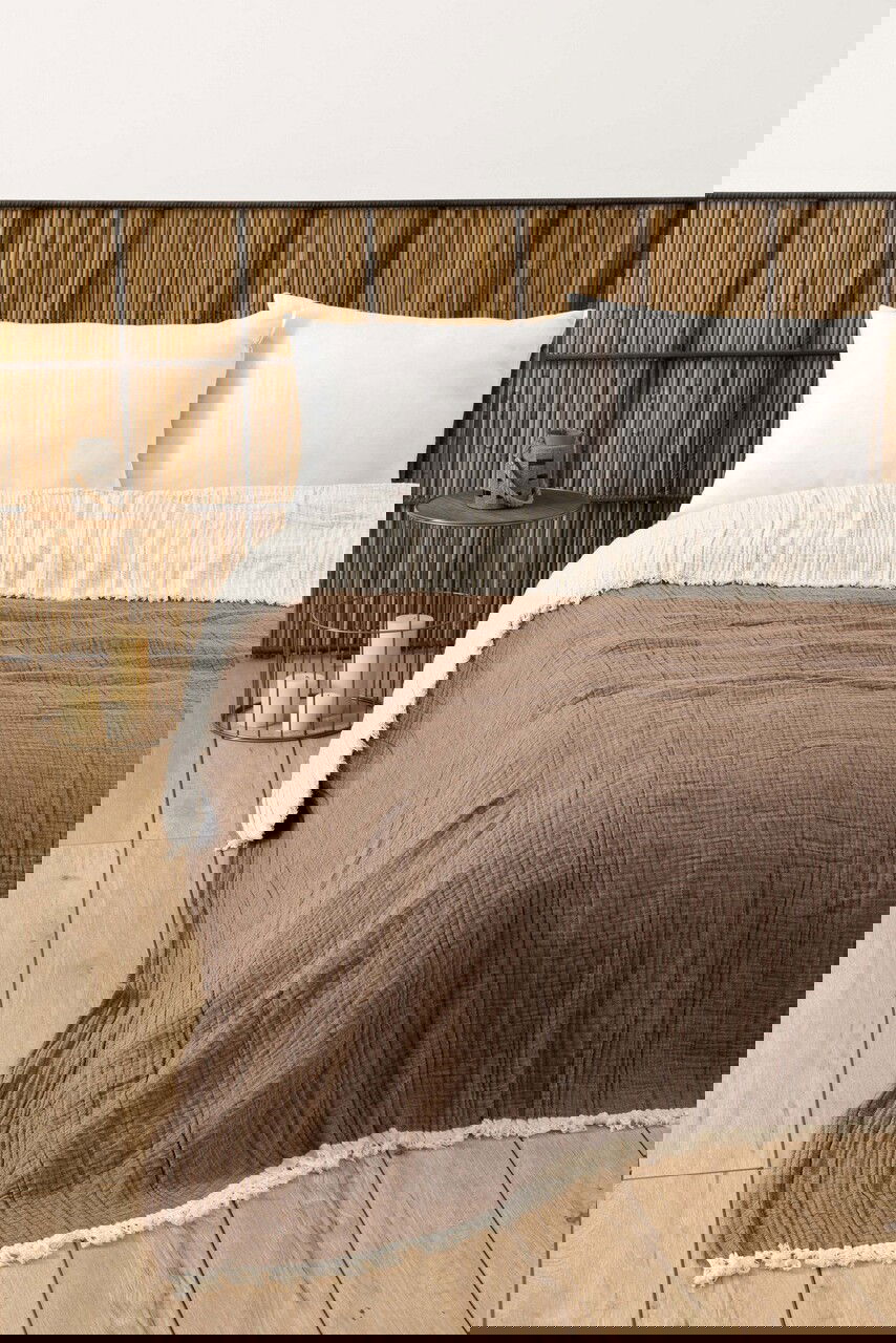 Cuvertura matlasata dubla, Muslin - Brown (170 x 250), DC Home, Bumbac
