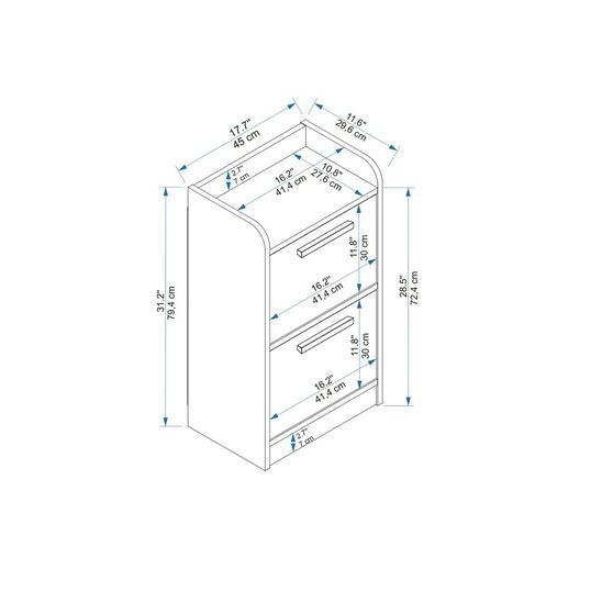 Noptiera, Arnetti, Luses, 45x79.4x29.6 cm, PAL, Pin Atlantic / Bej