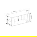 Masuta de cafea, Arnetti, Lissa, 120x50x48.6 cm, PAL, Safir / Negru