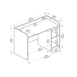 Birou, Arnetti, Luses, 123.6x83x23.6 cm, PAL, Pin Atlantic / Bej