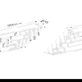 Comoda TV, Arnetti, Lissa Rafli / Tv Stand, 123.6x30x48.6 cm, PAL, Safir / Alb