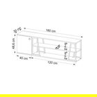 Comoda TV, Arnetti, Lissa Dolapli / Tv Stand, 160x30x48.6 cm, PAL, Safir / Negru