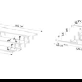 Comoda TV, Arnetti, Lissa Dolapli / Tv Stand, 160x30x48.6 cm, PAL, Safir / Negru