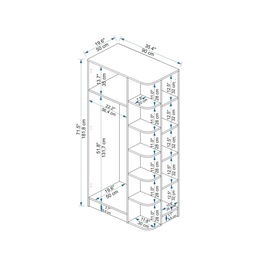 Dulap pentru haine, Arnetti, Luses, 90x181.8x50 cm, PAL, Pin Atlantic / Bej