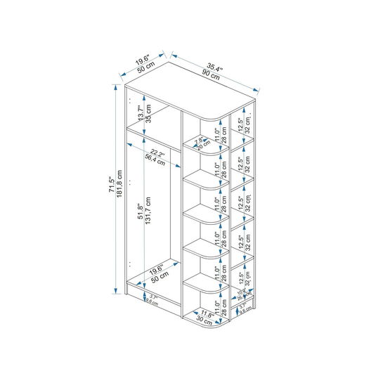 Dulap pentru haine, Arnetti, Luses, 90x181.8x50 cm, PAL, Pin Atlantic / Bej