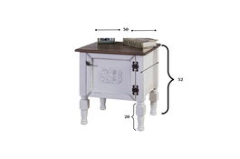 Noptiera, Ephelia, Ada Nightstand, 50x40x52 cm, MDF , Negru