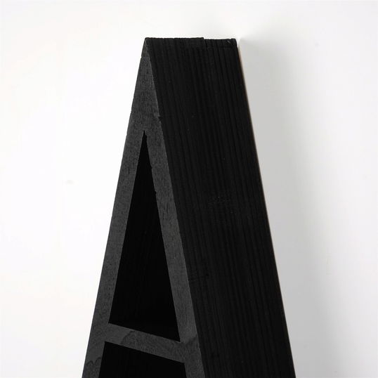 Raft de perete, Evila Originals, Cry002-S, 26x50x6 cm, Lemn masiv, Negru