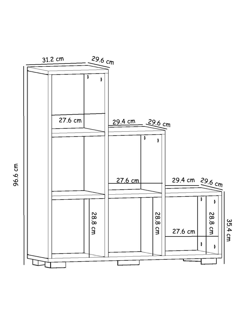 Dulap multifunctional, Inarch, Ç007, 90x96.6x29.6 cm, PAL, Maro