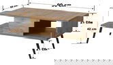 Masuta de cafea, Kalune Design, Bukle, 90x40x50 cm, PAL, Pin Atlantic / Negru