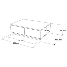 Masuta de cafea, Locelso, Fr14-Aw, 90x28.6x60 cm, PAL, Pin Atlantic / Alb