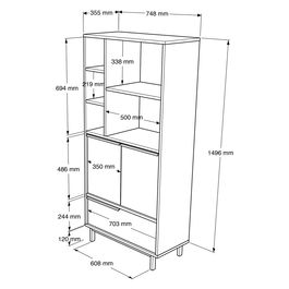 Dulap pentru bucatarie, Locelso, On9A-W, 74.8x161.6x35.5 cm, PAL, Alb