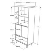 Dulap pentru bucatarie, Locelso, On9A-S, 74.8x161.6x35.5 cm, PAL, Maro