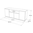 Consola, Locelso, Fr15-Aw, 180x75x44.5 cm, PAL, Pin Atlantic / Alb