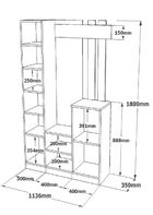 Cuier de perete, Locelso, Dd7-W, 113.6x180x35 cm, PAL, Alb