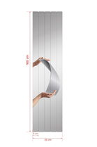 Oglinda decorativa, Mirrorland, Rectangular Stripe, Oglindă indestructibilă cu obturator, Argintiu