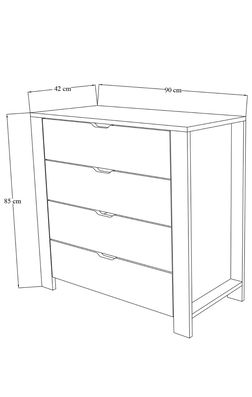 Dulap, Miwood, Duru 1600-31, 90x85x42 cm, PAL, Alb
