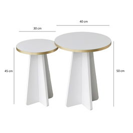 Set masuta de cafea, Neostill, Mushroom 2, PAL, Aur/Alb