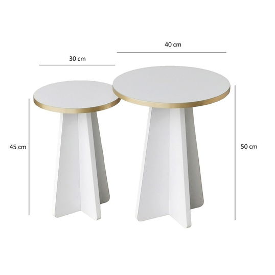 Set masuta de cafea, Neostill, Mushroom 2, PAL, Aur/Alb