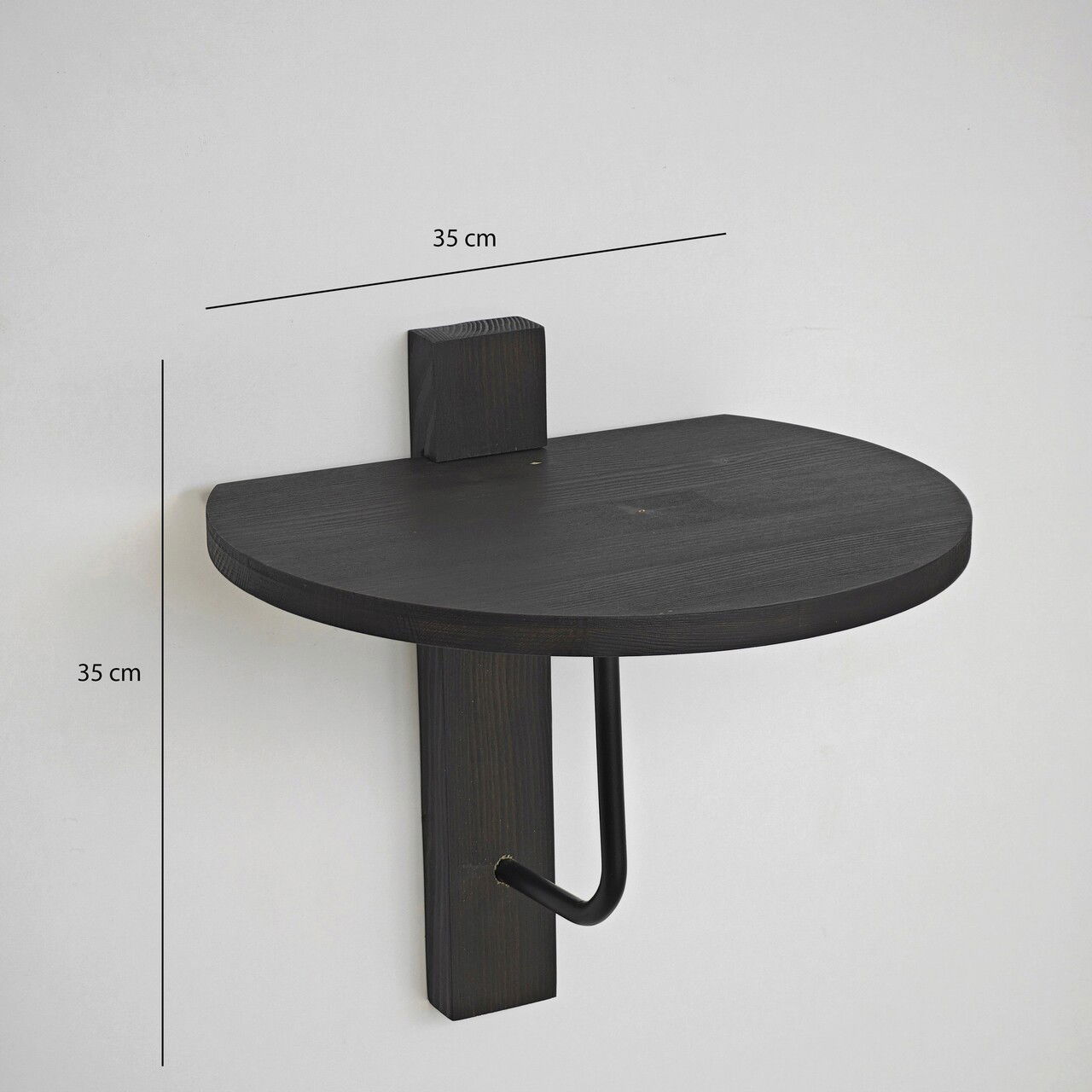 Raft de perete, Neostill, Reve, 35x35 cm, Lemn masiv, Antracit / Negru