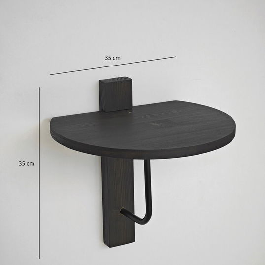 Raft de perete, Neostill, Reve, 35x35 cm, Lemn masiv, Antracit / Negru