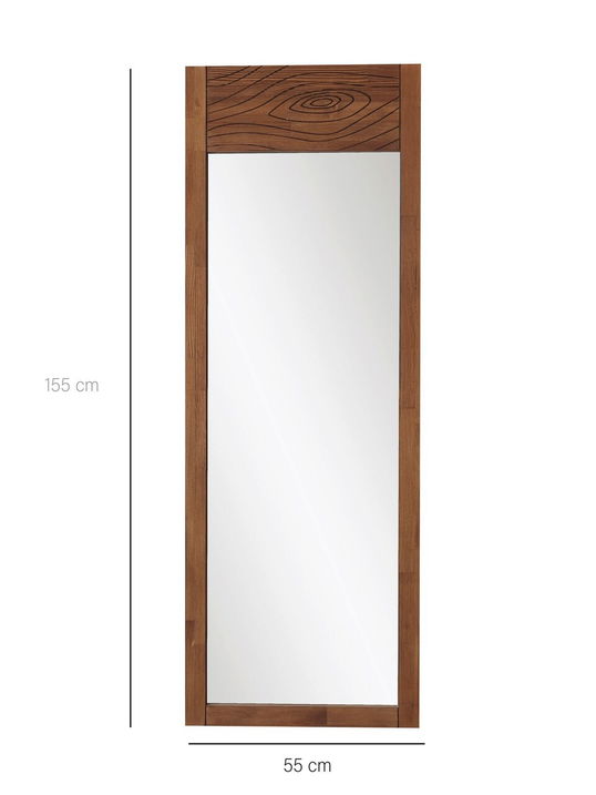 Oglinda Cheval, Neostill, Forest, 55x155x2 cm, Lemn masiv, Castan