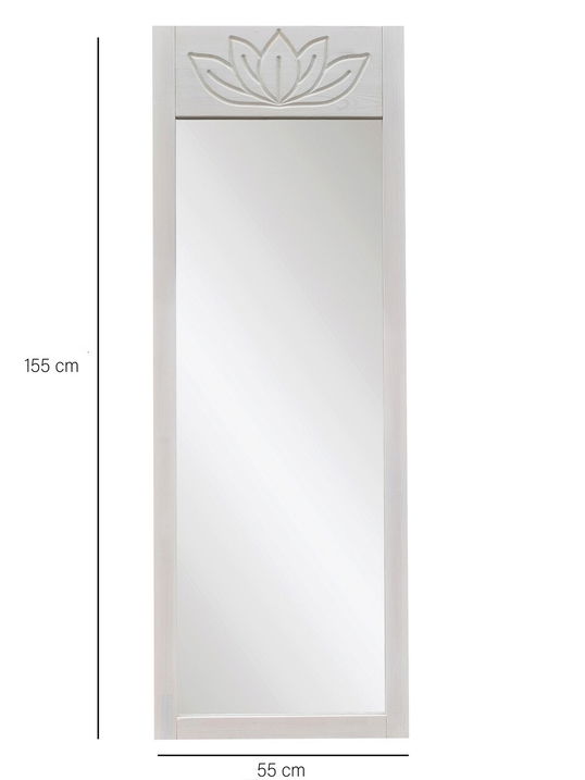 Oglinda Cheval, Neostill, Lotus, 55x155x2 cm, Lemn masiv, Alb