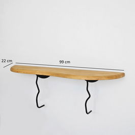 Raft de perete, Neostill, Edera, Lemn masiv, Negru / Stejar