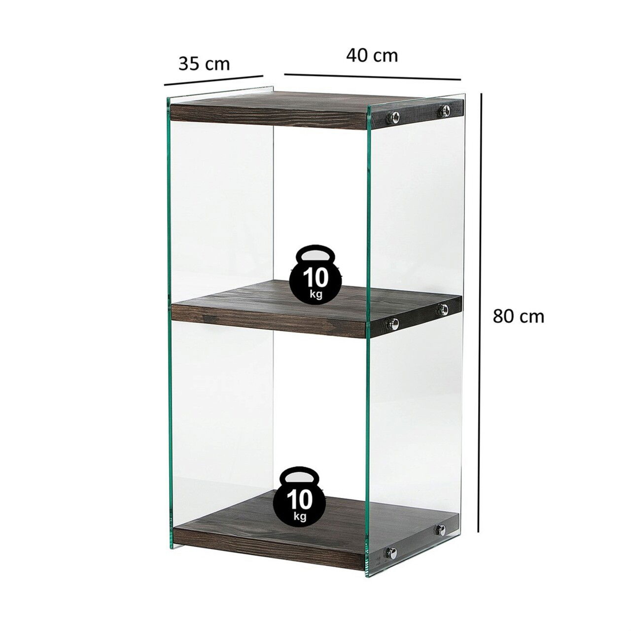 Corp biblioteca, Neostill, Aqua 2, 40x80x35 cm, Sticla temperata, Antracit