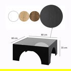 Masuta de cafea, Neostill, Seine, 80x80x35 cm, Blat: 100% STICLA, Negru/Transparent