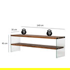 Comoda TV, Neostill, Aqua TV, 140x45x35 cm, Sticla temperata, Natural