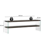 Comoda TV, Neostill, Aqua TV, 140x45x35 cm, Sticla temperata, Antracit