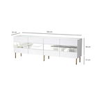 Comoda TV, Neostill, Leon, 180x59x35 cm, PAL, Alb/Auriu