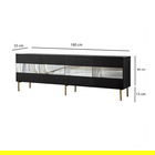 Comoda TV, Neostill, Leon, 180x59x35 cm, PAL, Aur / Fume